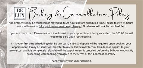 Booking Cancellation Policy Template - Sfiveband.com