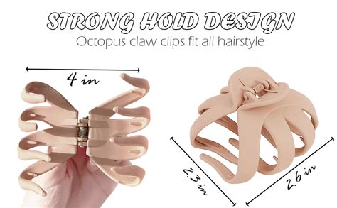 5 Pcs Matte Octopus Hair Claw 2 8 Medium For Women Strong Grip Non Slip Jaw Clips For Hair 90