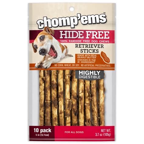 Chomp Ems Hide Free Chicken And Peanut Butter Dog Chews All Life