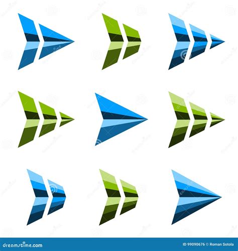 Abstract Triangular Arrow Symbol Stock Vector Illustration Of