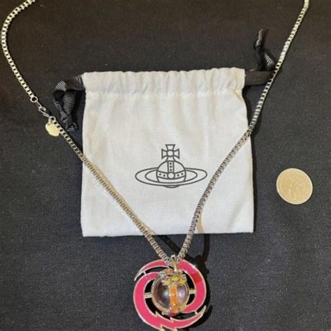 Rare~vivienne Westwood Nana Shooting Star 3d Big Pink Orb Saturn Necklace Saturn Necklace