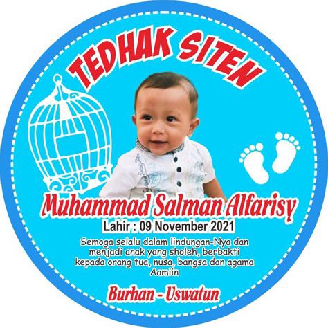 Jual Tedhak Siten Stiker Dundunan Tedak Siten Gambar Custom Shopee