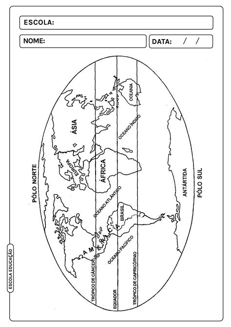 Mapas Mundi Preto E Branco Para Imprimir E Colorir Educa O