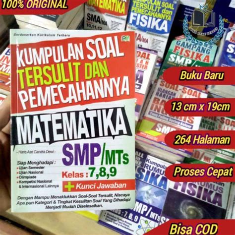 Jual Kumpulan Soal Tersulit Dan Pemecahannya Matematika Smpmts Kelas