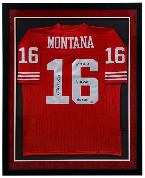 San Francisco 49ers Joe Montana Signed And Inscribed Jersey Mar 19