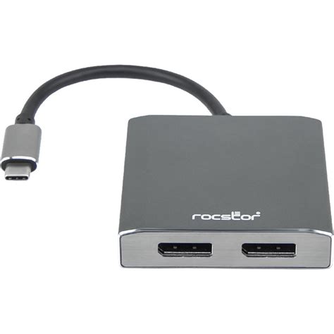 Rocstor Usb Type C To Dual Displayport Display Adapter