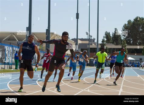 Former American Champion Sprinter Tyson Gay Running In The X M Relay At The Rafer