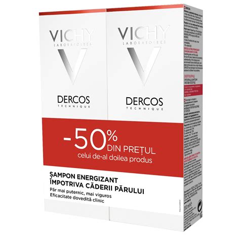 Комплект Шампоан Vichy Dercos Energising, Срещу косопад, 2x200 мл - eMAG.bg
