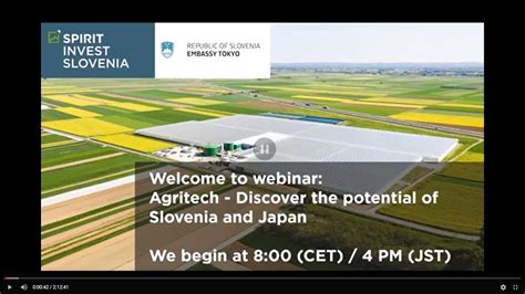 Webinar Agritech Discover The Potential Of Slovenia And Japan In