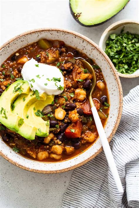 One Pot Black Bean Quinoa Chili Recipe Fit Foodie Finds