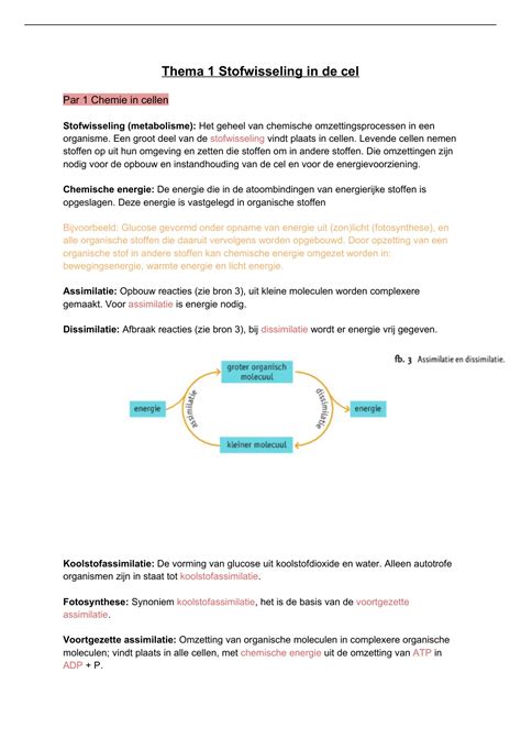 Samenvatting Begrippenlijst Biologie Voor Jou Havo Thema