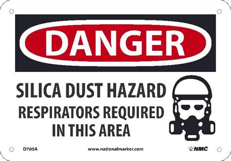 SILICA DUST HAZARD RESPIRATORS REQUIRED SIGN D705A