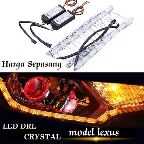 Jual Lampu Led Alis DRL Cristal Meteor Telescopic 50 Cm Welcome Light