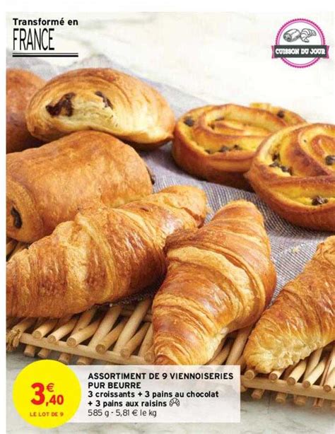 Promo Assortiment De 9 Viennoiseries Pur Beurre chez Intermarché