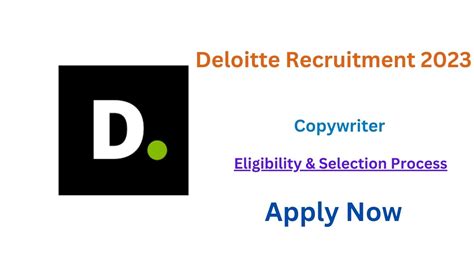 Deloitte Recruitment 2023 Deloitte Hiring Copywriter Apply Now