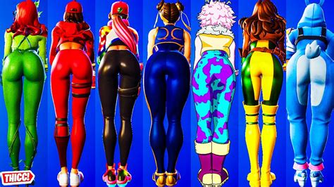 Updated Fortnite Build Up Emote Showcase All Thicc Girl Skins 🍑 Build