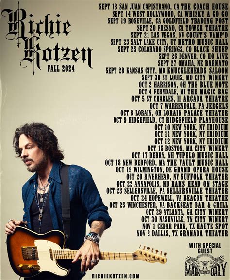 Mark Daly Announces Fall Tour With Richie Kotzen The Pure Rock Shop