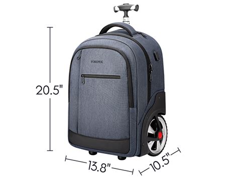 YOREPEK Large Rolling Backpack With Wheels 17 Inch Wheeled Laptop