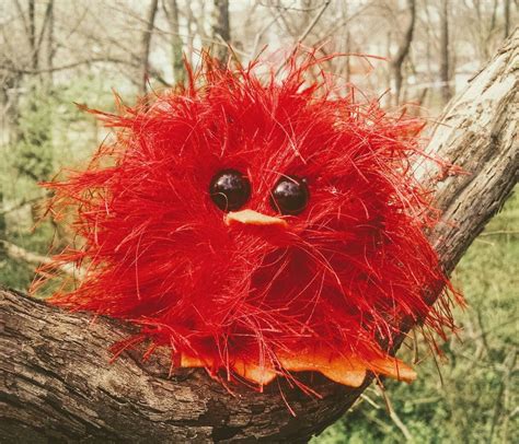 Fuzzy Red Cardinal Decoration - 4 inch