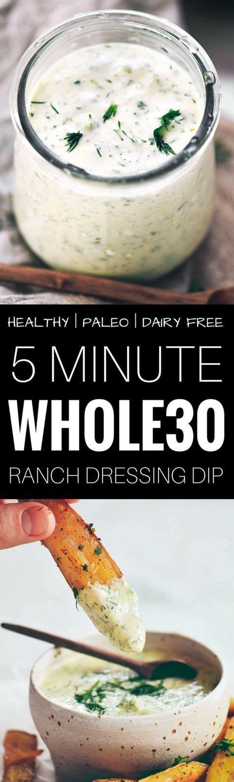 5 Minute Creamy Whole30 Ranch Paleo Gluten Free Paleo Ranch Dressing Recipe Whole 30