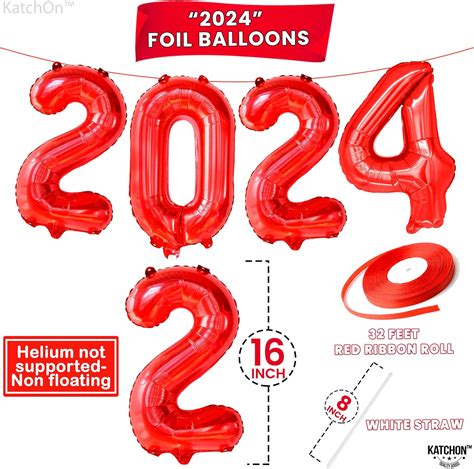 Katchon Globos Rojos Con N Meros De Pulgadas Globos De