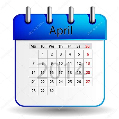 April calendar Stock Vector Image by ©gabylya89 #39321505