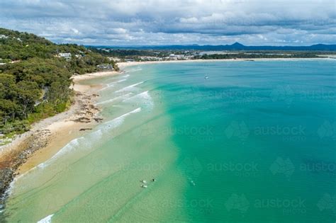 Image of Looking back at Noosa Main Beach - Austockphoto