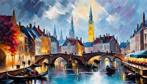 Premium Photo Oil Painting Impressionism Venice Type Paintings Works