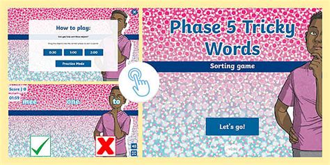 Phase 5 Tricky Words Spelling Sorting Game - Interactive