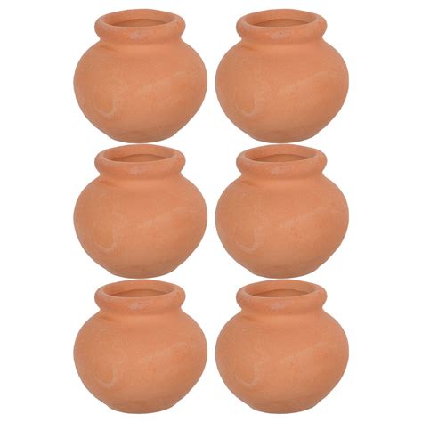 Eease 6 Mini Terracotta Clay Pots For Crafts And Plants Walmart