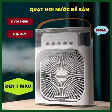 Quạt Điều Hòa Mini Quạt Hơi Nước Để Bàn 3 Chế Độ Gió Dung Tích Bình