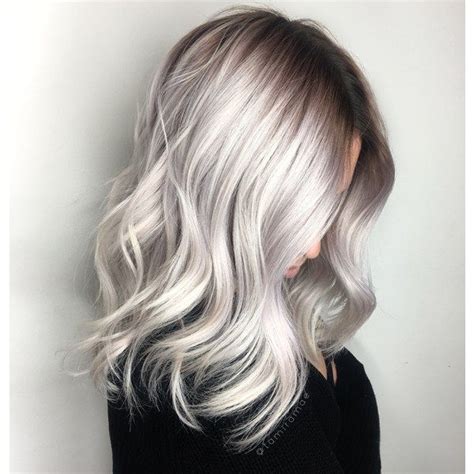 Color Correction Icy Blonde Shadow Root Ash Blonde Hair Colour Grey