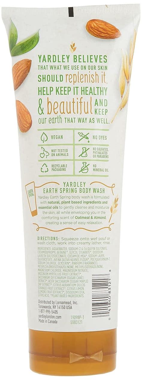 Yardley Oatmeal And Almond Body Wash 11 Ounce