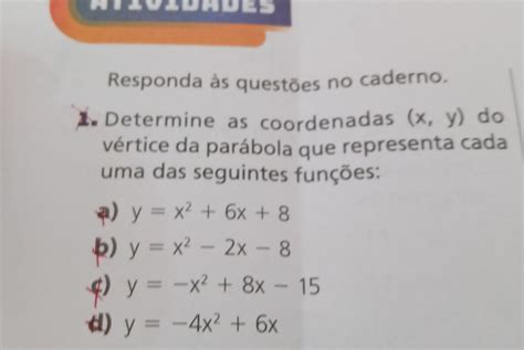 Solved Responda S Quest Es No Caderno Determine As Coordenadas X Y