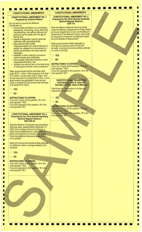 November 8 Sample Ballot St Clair County Missouri