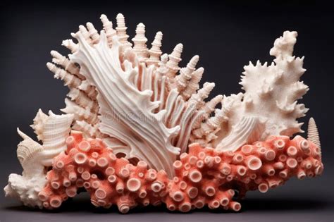 Escultura De Coral Artesanal De Una Criatura Marina Mitológica Foto de