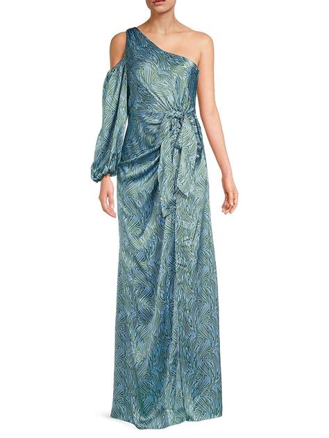 Cinq Sept Rosen One Shoulder Silk Gown In Blue Lyst