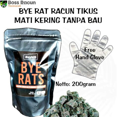 Jual Racun Tikus BYE RAT 200gram Mati Kering Tidak Meninggalkan Bau