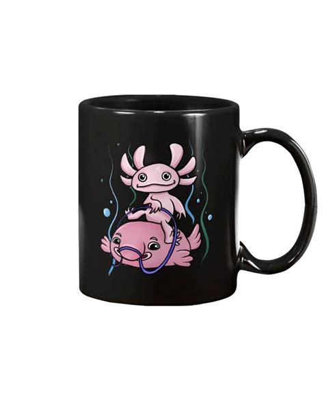 Axolotl Riding Blobfish Mug Axolotl Lover Gift Black Oz Etsy Ireland