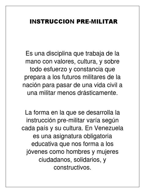 Instruccion Pre Pdf Gobierno Ciencia Militar