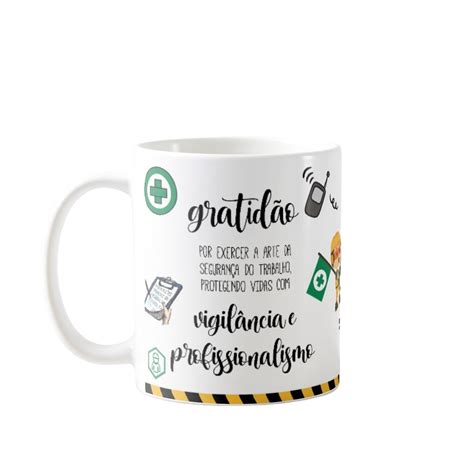 Caneca Profissão Presente Criativo Segurança do Trabalho Elo7