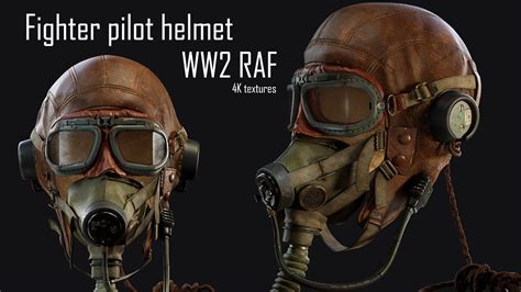 ArtStation - WW2 RAF Fighter pilot helmet prop | Game Assets