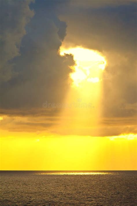 Light Ray Coming Through The Clouds Stock Image - Image of freedom ...