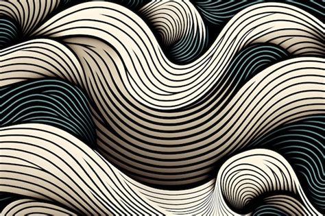 Ilustra O Abstrata De Onda Em Estilo Japon S Foto Premium