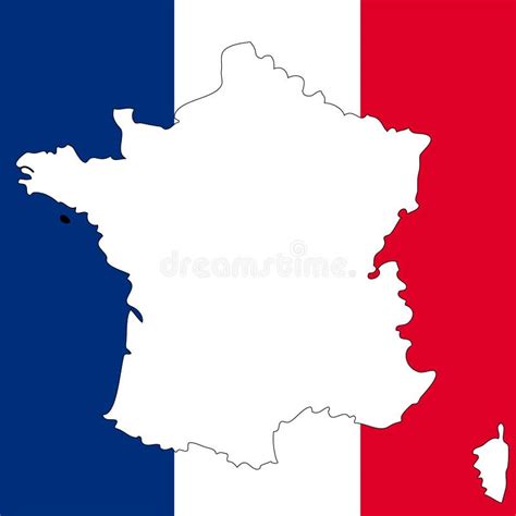 Outline Of France With Flag Stock Illustration Image 4306049