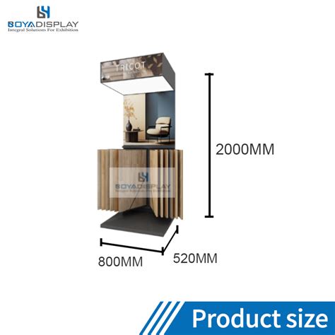 Vertical Wood Flooring Merchandise Display Rack Customized