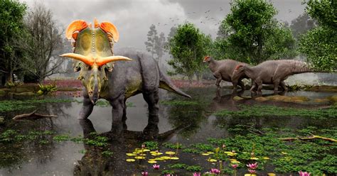 Una nueva especie de dinosaurio herbívoro con cuernos gigantes es