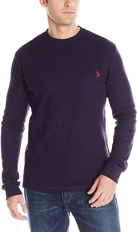 U S Polo Assn Men S Long Sleeve Crew Neck Solid Thermal Shirt Ebay