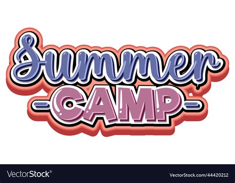 Font Design For Word Summer Camp Royalty Free Vector Image