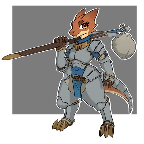 26292 Safe Artistkreddits Fictional Species Kobold Reptile Anthro Armor Female Solo